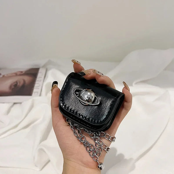 Vintage Mini Chain Shoulder Bag Designer Handbag PU Leather Crossbody Small Square Bag