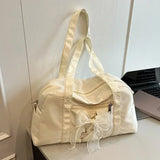 Nylon Large Capacity Handbags Bow Zipper Shoulder Crossbody Bags for Women