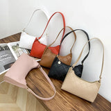 Women's Rhombus Embroidered PU Leather Shoulder Bag Clutch