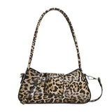 French Underarm Bag Leopard Handbag Clutch Vintage PU Leather Crossbody