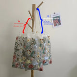 Fashion Mesh Embroidery Flower Tote Bag Eco Shopping Handbag