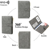 Anti-theft Passport Wallet RFID Passport Holder Zipper Buckle Travel Wallet Document Holder Multifunctional Travel Passport Bag