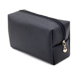 Women Cosmetic Bag Waterproof PU Leather Solid Color Makeup Pouch Travel Portable Wash Toiletry Storage Bag Organizer Case