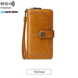 High Quality Women Wallet RFID Anti-theft Leather Wallets For Woman Long Zipper Large Ladies Clutch Bag Female Purse Card Holder
