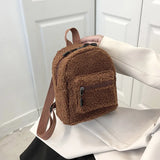 Cute Plush Backpack for Kids & Adults - Lamb Fleece High-Capacity Shoulder Bag