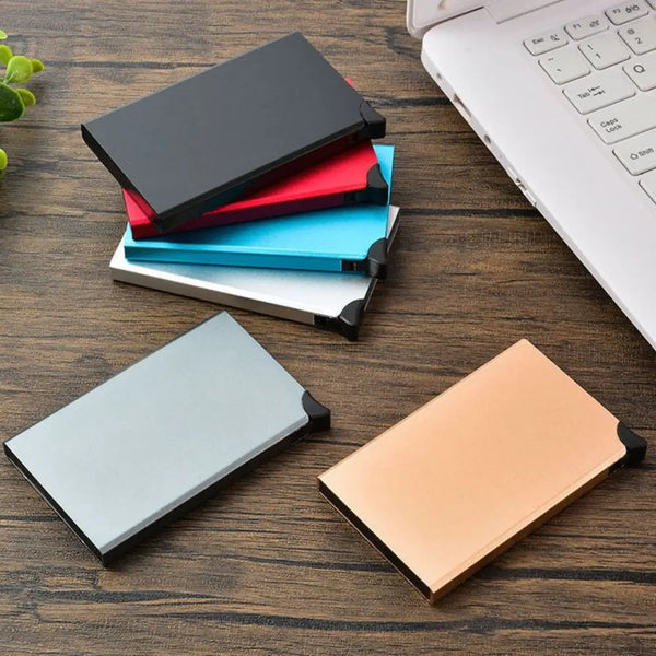 Aluminum Alloy Credit Card Holder Anti-magnetic Automatic RFID Card Case Pop Up Anti-theft Wallet ID Card Protector Purse