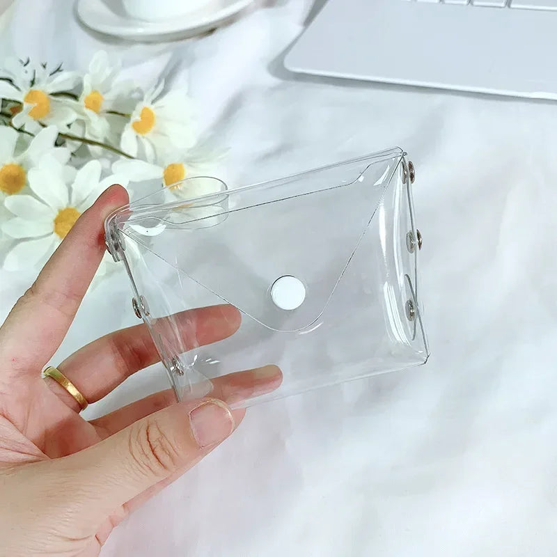 Fashion 1PCS Mini Transparent Small Wallet Coin Purses Bag Clutch Handbag Female Key Purse Cosmetics Storage Pouch