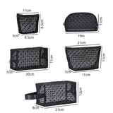 Heart-Shaped Nylon Mesh Cosmetic Bag Portable Toiletry Organizer Makeup Bag Multifunctional Women Lipstick Key Coin Purse Pouch