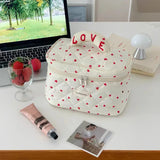Heart Print Large Capacity Travel Makeup Bag