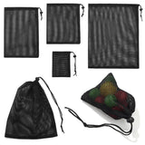 1PC Durable Nylon Mesh Drawstring Storage Pouch Bag Multi Purpose Home Travel Outdoor Activity Pouch Laundry Bag Stuff Sack