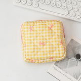Cute Heart Print Cosmetic Bag Lipstick Brush Storage Bag Travel Toiletry Kit Women Kawaii Makeup Handbags Organizer Pouch Bags