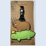 Hot On Sale Cute Capybara Luggage Tag Silica Gel Suitcase ID Addres Holder Women Men Baggage Boarding Tag Portable Label
