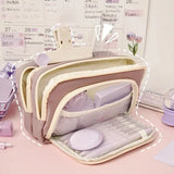 Girl Large Capacity Aesthetic Pencil Bag School Cases Cute Stationery Holder Bag Zipper Pencil Pouch Student School Supplies