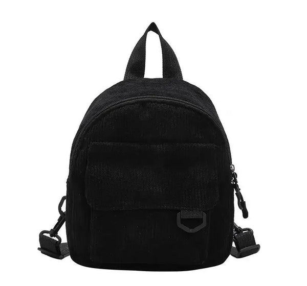 Women's Corduroy Mini Backpack - Large Capacity Casual Schoolbag