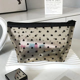 New Nylon Mesh Cosmetic Bag Portable Travel Toiletry Organizer Makeup Bag Multifunctional Women Lipstick Key Coin Purse Pouch