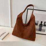 Vintage Suede Large Capacity Women's Shoulder Bag Retro Handbag