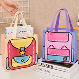 1PC Cartoon Print Non-woven Shopping Bag Durable Reusable Wear-resistant Large Capacity Printed Handbag Candy Gift Bag