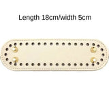 5x18cm/12x25cm PU Bag Bottom with 4 Rivets Oval Bag Bottom Wear-resistant Strong Durable Bag Bottom for Crochet Knitting Handbag