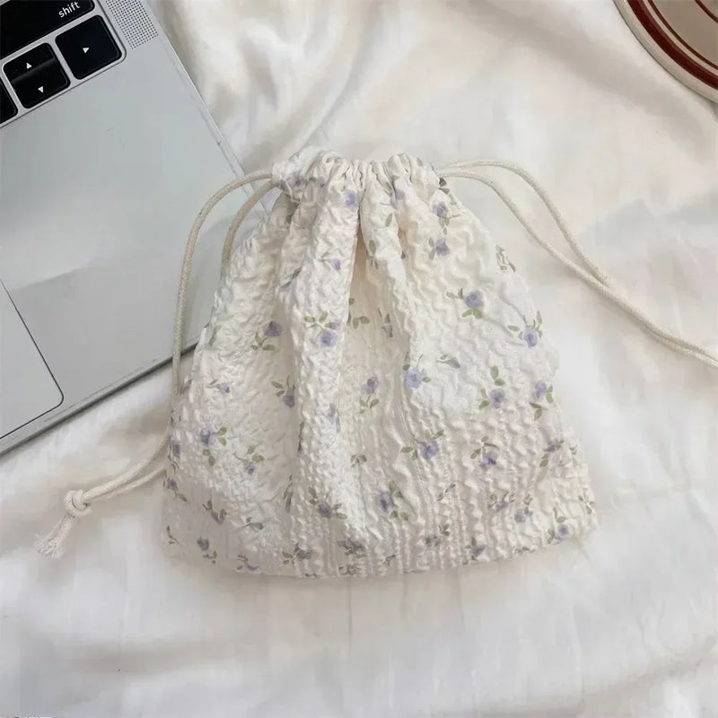 Cute Bear Cartoon Drawstring Bags Women Drawstring Packaging Pocket Cosmetic Bag Makeup Bag Large Capacity Coin Purse Coin Pouch