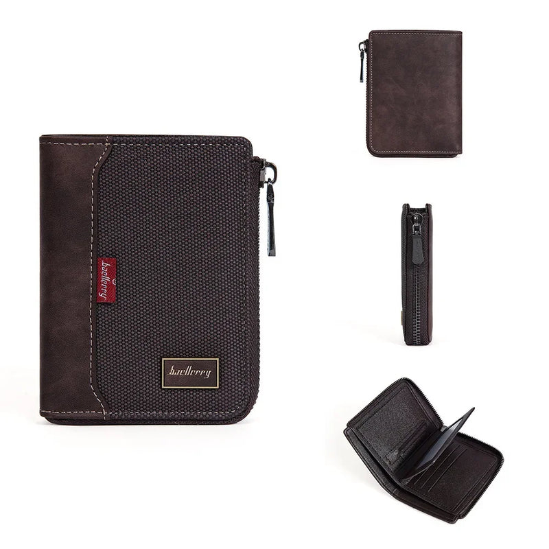 RFID Simple Short Men Zipper Wallets Luxury Brand Card Holder Male Wallet Photo Holder Coin Pocket Man Purses Wallets for Women