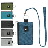 RFID Blocking Small Wallet with ID Window Waterproof Zipper Case Pouch with Lanyard Keychain for Cards Cash Coin Purse