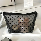 New Nylon Mesh Cosmetic Bag Portable Travel Toiletry Organizer Makeup Bag Multifunctional Women Lipstick Key Coin Purse Pouch