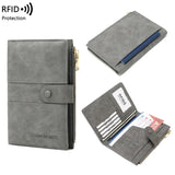 Anti-theft Passport Wallet RFID Passport Holder Zipper Buckle Travel Wallet Document Holder Multifunctional Travel Passport Bag
