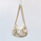 Furry Large Capacity Plush Shoulder Bag for Women and Girls