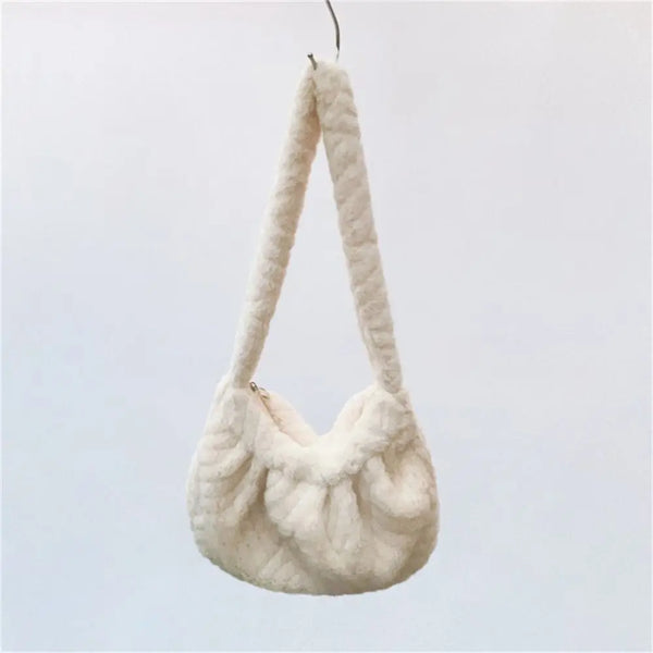 Furry Large Capacity Plush Shoulder Bag for Women and Girls