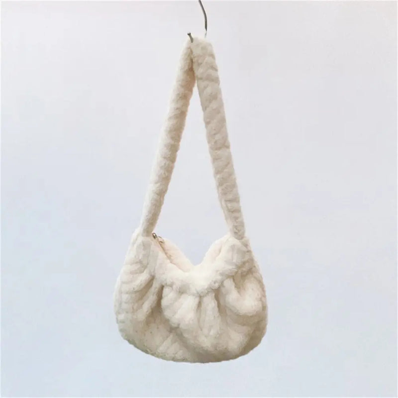 Furry Large Capacity Plush Shoulder Bag for Women and Girls