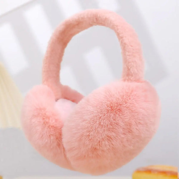 New Men Women Plush Ear Warmer Solid Color Winter Earmuffs Thickened Folding Earflap Ear Cover Outdoor Cold Protection
