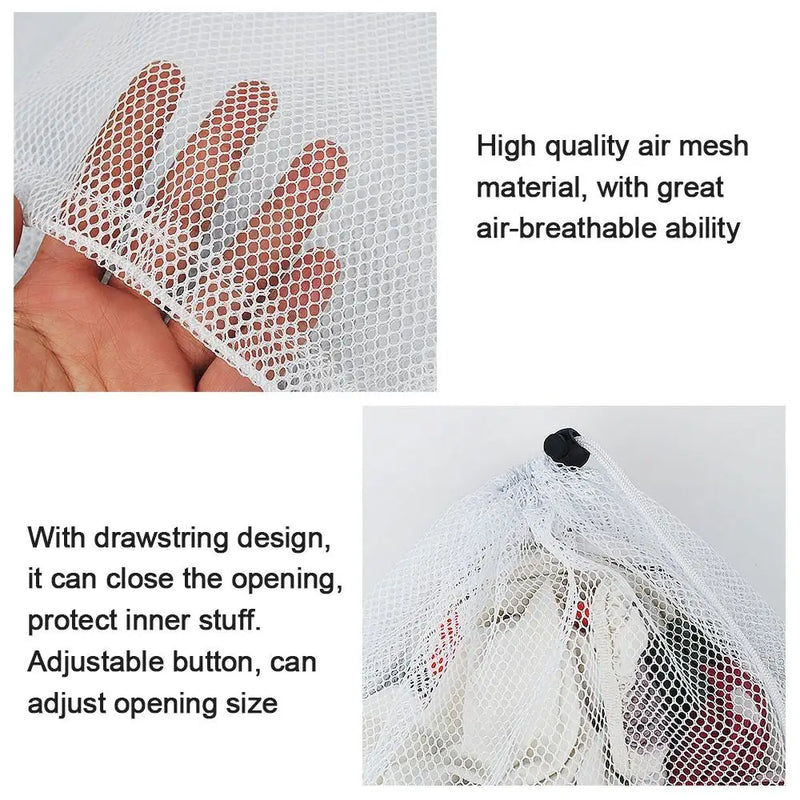 Durable Nylon Mesh Drawstring Storage Pouch Bag Multi Purpose Stuff Sack Home Travel Outdoor Activity Pouch Laundry Bag