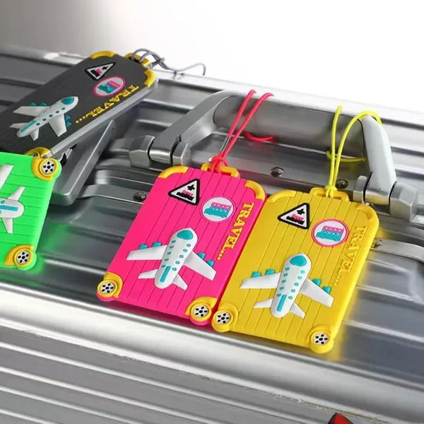 New PVC Luggage Tags Travel Accessories Silicone Suitcase Tags Fashion Style Silicon Portable Travel Label ID Address Holder
