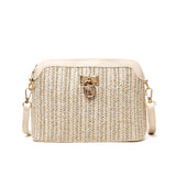 Beach women's travel bag and handbag shoulder bag leisure chain grass bucket bag women's summer crossbody bag