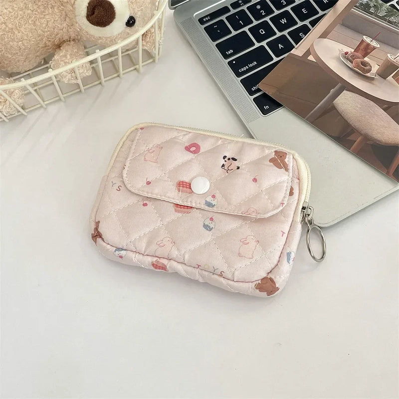Cute Cartoon Small Travel Cosmetic Lipstick Earphone Card Portable Storage Bag Purse Women Gift Pouch Make Up Bags Organizer