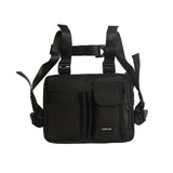 Hip-hop Tactical Street Fashion Features Gray Army Green Chest Bag Men Adjustable Pocket Sports vest bag