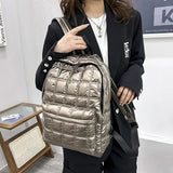 Ultra Light Women's Quilted Plaid Backpack - Kawaii School Bag