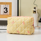 Women's Cosmetic Bags Bow Cute Cotton Makeup Bag Women Zipper Cosmetic Organizer Portable Toiletry Handbag