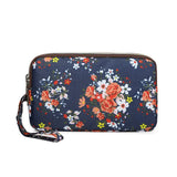 Fashion Flower Print Wallet For Women Three Layer High-capacity Mobile Phone Bag Portable Handheld Bag Mini Key Bag Clutch Bag