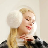 New Men Women Plush Ear Warmer Solid Color Winter Earmuffs Thickened Folding Earflap Ear Cover Outdoor Cold Protection