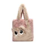 Cartoon Cat Women's Plush Tote Bag Large Capacity Fashion Shoulder Bag