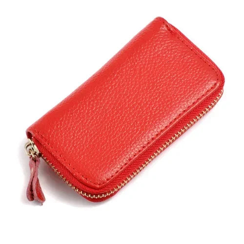 Fashion Vintage Genuine Leather Wallet Men Women Multifunction Zipper Key Case Bag Key Holder Housekeeper Keys Organizer