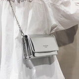 Silver Chain Crossbody Shoulder Bag Y2K Fashion