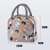 Functional Insulated Oxford Lunch Bag Flower Pattern Cooler Lunch Box Bags Thermal Food Picnic Lunch Bags for Women Kids