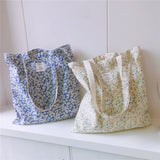 Floral Canvas Shoulder Bag - Large Capacity Women's Handbag Shopper