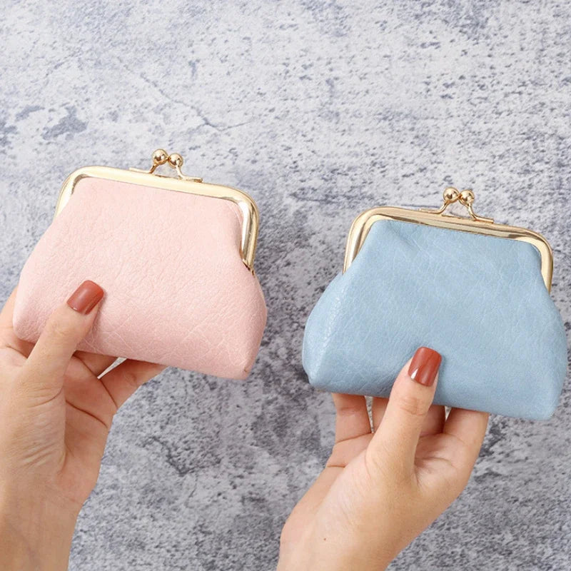 2024 New Retro Purse Ladies Short Buckle Candy Colored Coin Purse Change Purse Cute Wallet Clutch Bag Wallets for Women