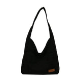 Corduroy Canvas Shoulder Bag Women Tote Handbag Trendy Commuter Bag