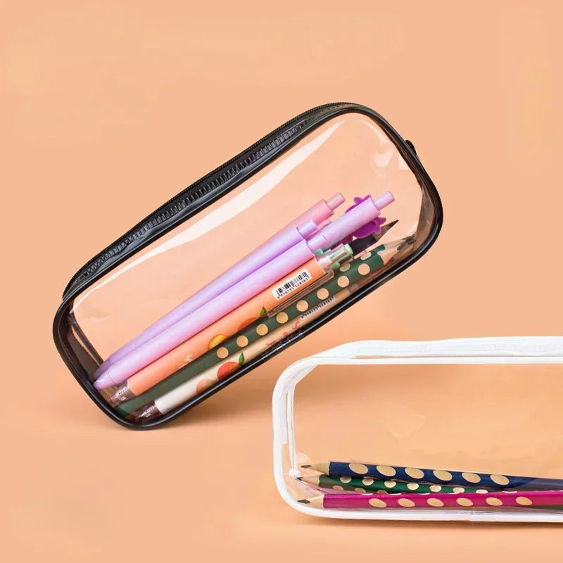 Transparent Women's Cosmetic Bag Waterproof Zipper Makeup Bag Travel Accessories Girl Boy Student Makeup Brush Pencil Case Pouch