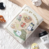 PU Leather Money Coin Purse 3 Folds INS Style Credit Card Holoder Cute Kitten Dog Card Wallets Money Bag Girls Students Gift