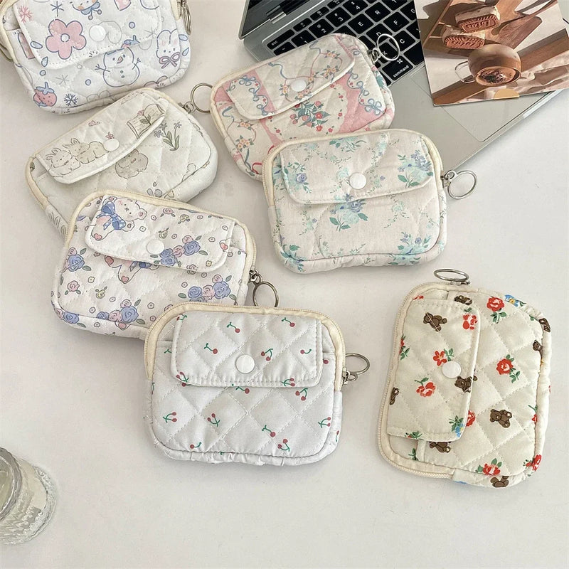 Cute Cartoon Small Travel Cosmetic Lipstick Earphone Card Portable Storage Bag Purse Women Gift Pouch Make Up Bags Organizer